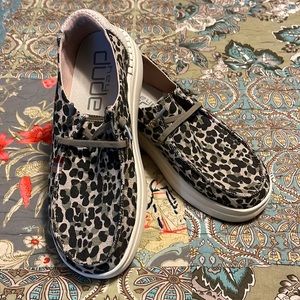 Leopard Print Hey Dude.  Barely worn.  Smoke free home.  Very comfortable.